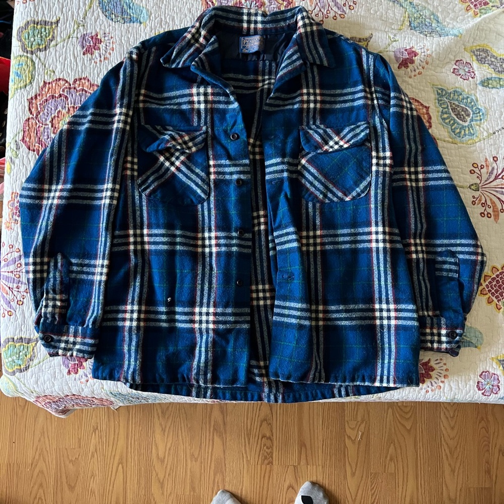 Blue Plaid Flannel Shirt